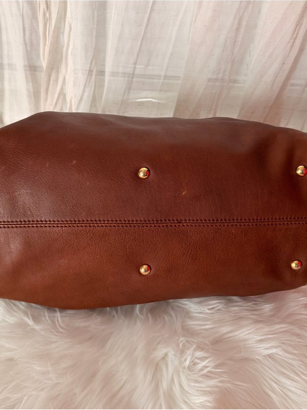 Fendi Two-Tone Brown Dark Brown and Black Leather Satchel with Gold Accents - Picture 7 of 13